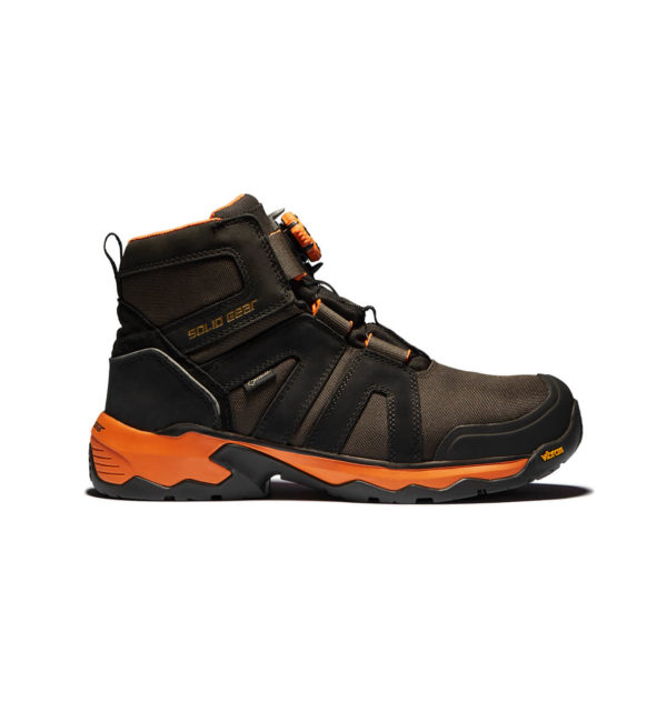 Chaussure de travail hivernale Solid Gear Tigris MID offrant une adhérence, une légèreté et une respirabilité supérieures avec technologies Arctic Grip Pro et GORE-TEX®