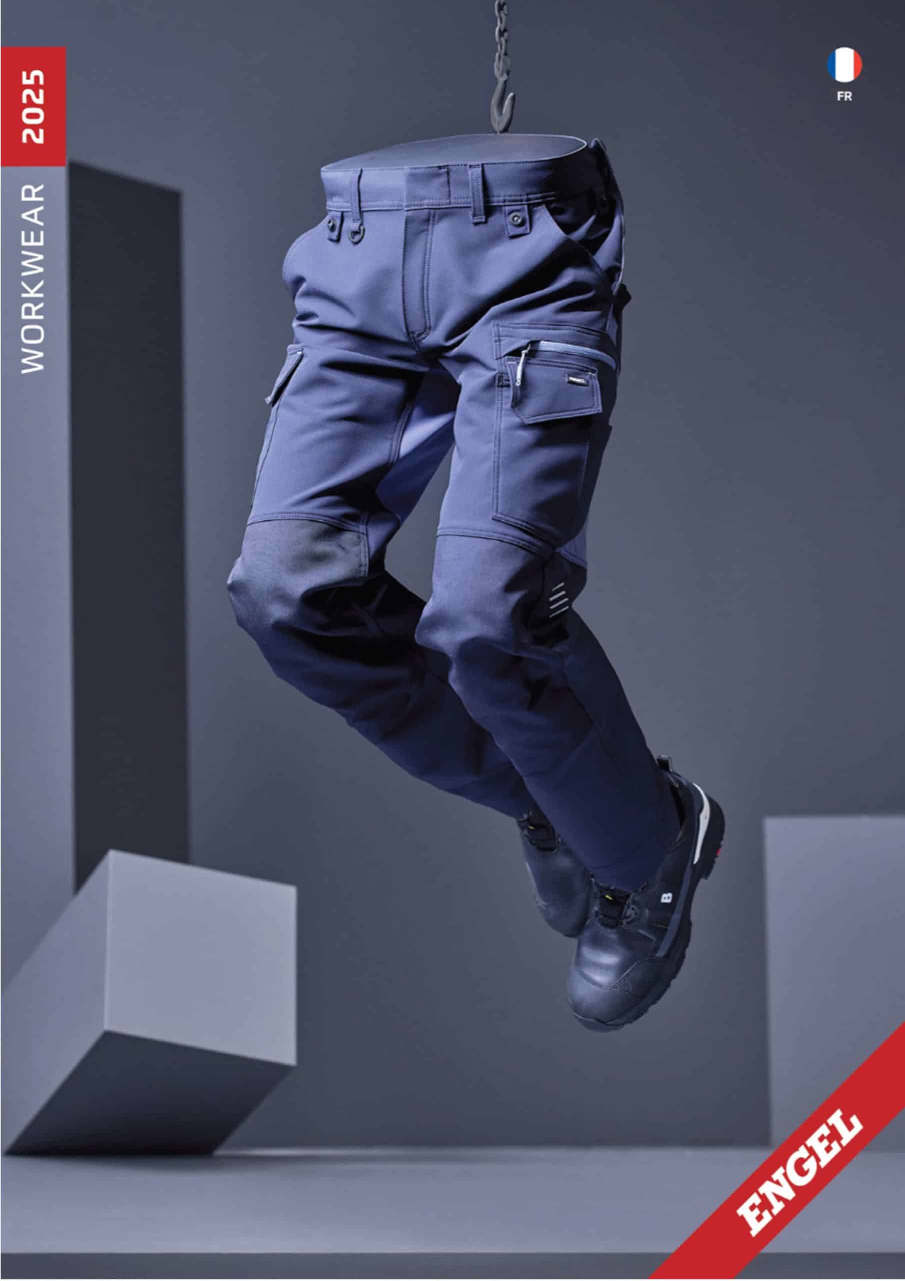 Couverture du catalogue Engel Workwear 2025 avec pantalon de travail stretch