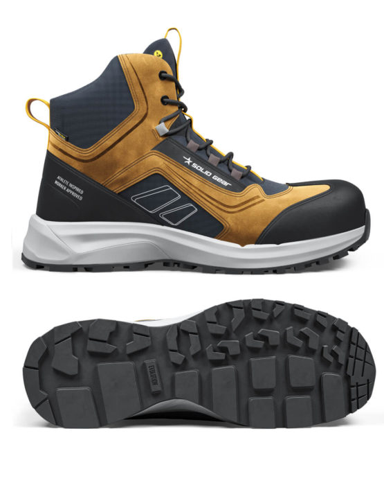 Chaussure de sécurité mi-haute SG80211 Adapt Mid marron en cuir nubuck et tissu CORDURA®